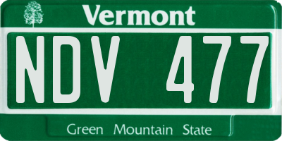 VT license plate NDV477