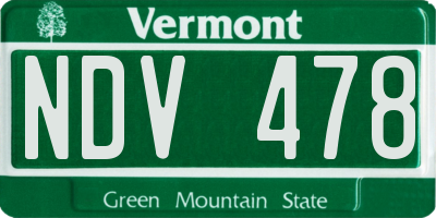 VT license plate NDV478