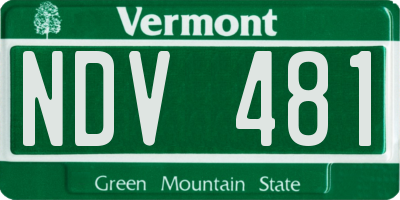 VT license plate NDV481