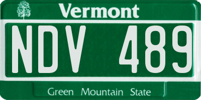 VT license plate NDV489
