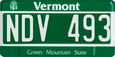 VT license plate NDV493