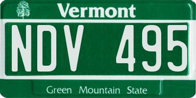 VT license plate NDV495