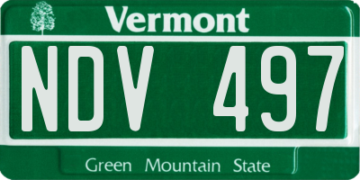 VT license plate NDV497