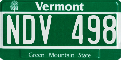 VT license plate NDV498