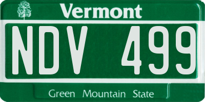 VT license plate NDV499