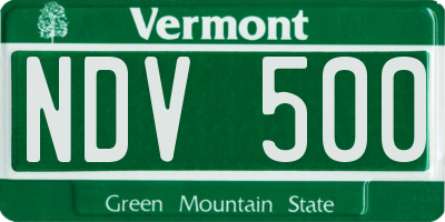 VT license plate NDV500