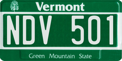 VT license plate NDV501