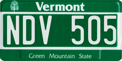 VT license plate NDV505