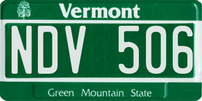 VT license plate NDV506
