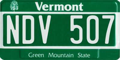 VT license plate NDV507