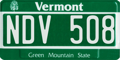 VT license plate NDV508