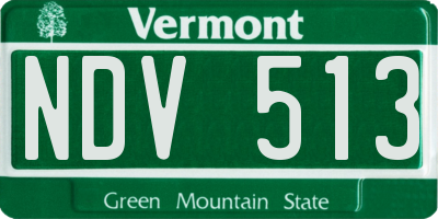 VT license plate NDV513