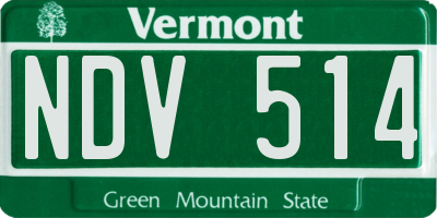 VT license plate NDV514