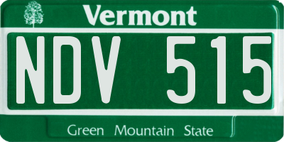 VT license plate NDV515
