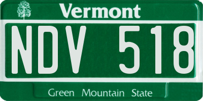 VT license plate NDV518