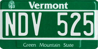 VT license plate NDV525