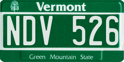VT license plate NDV526