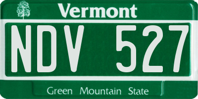 VT license plate NDV527