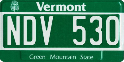 VT license plate NDV530
