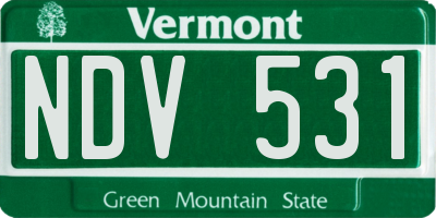 VT license plate NDV531