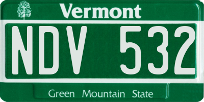 VT license plate NDV532