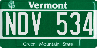 VT license plate NDV534