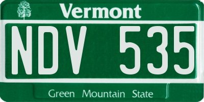 VT license plate NDV535