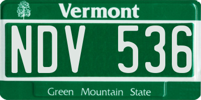 VT license plate NDV536