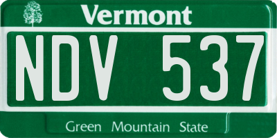 VT license plate NDV537