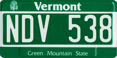 VT license plate NDV538