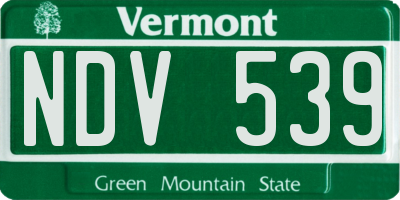 VT license plate NDV539