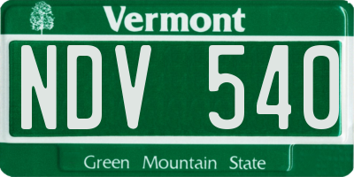 VT license plate NDV540