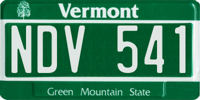 VT license plate NDV541