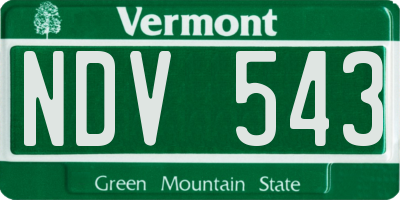 VT license plate NDV543