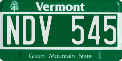 VT license plate NDV545