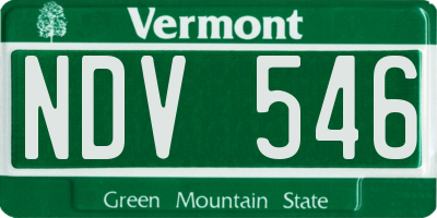 VT license plate NDV546