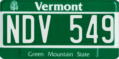 VT license plate NDV549