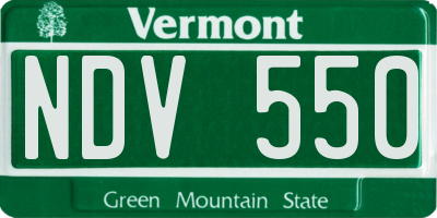 VT license plate NDV550