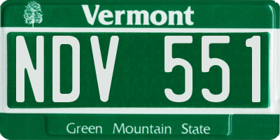 VT license plate NDV551