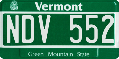 VT license plate NDV552