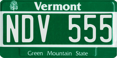 VT license plate NDV555