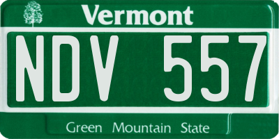VT license plate NDV557
