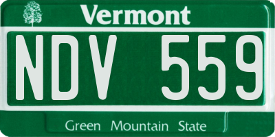 VT license plate NDV559