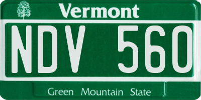 VT license plate NDV560