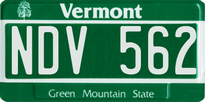 VT license plate NDV562