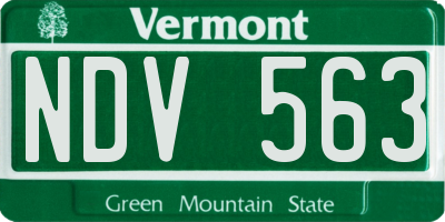 VT license plate NDV563