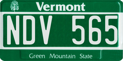VT license plate NDV565