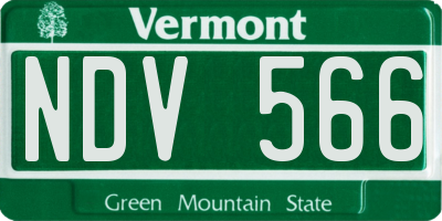 VT license plate NDV566