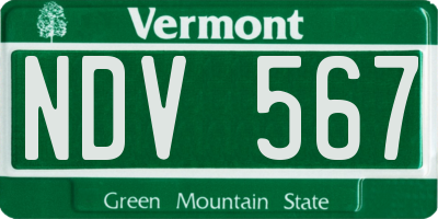 VT license plate NDV567