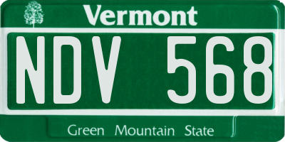 VT license plate NDV568